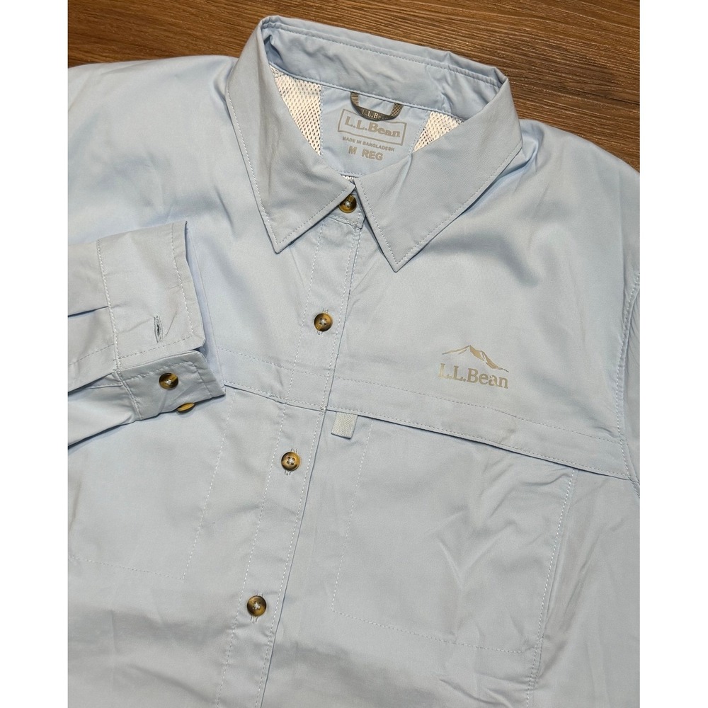 LL Bean Women's Tropicwear Long Sleeve Vented Fishing Shirt UPF 50+ Sz M